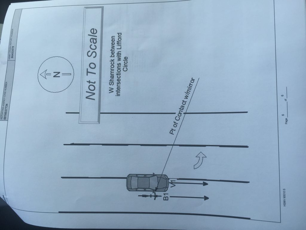 The police report illustration of the collision.
