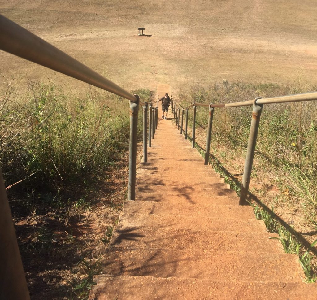 The stairs to the top of the main Kolomoki mound